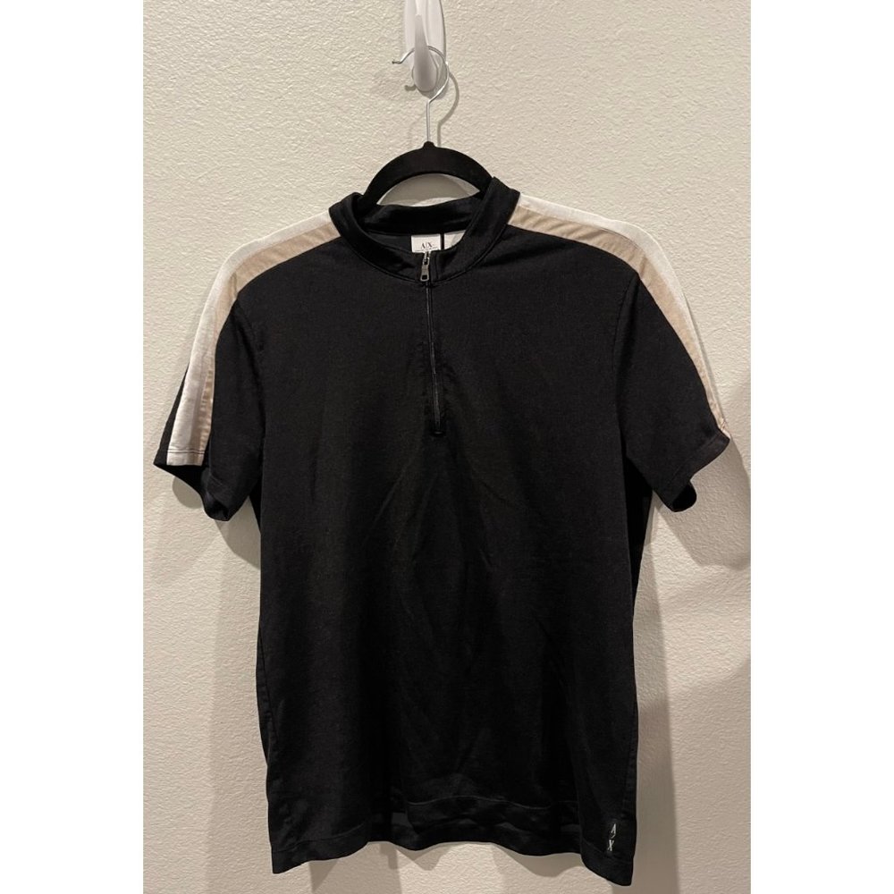 ARMANI EXCHANGE Black Stripes Polo